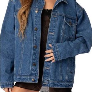 Edikted Blue Oversized Denim Jacket